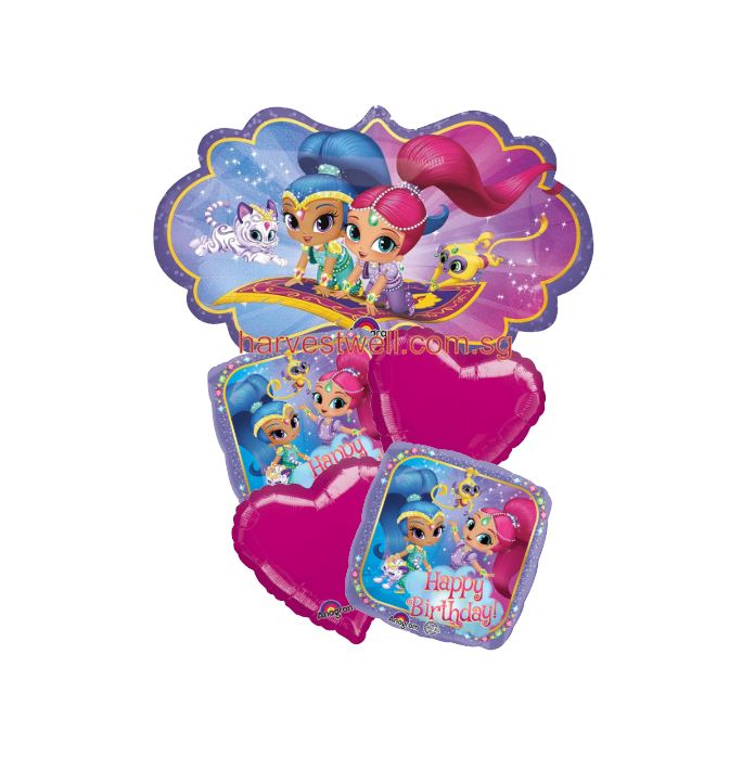 Shimmer and Shine Happy Birthday Balloon Bouquet Singapore